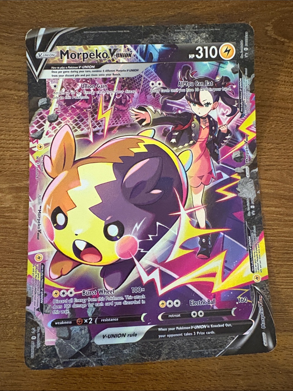 Pokemon Morpeko V-UNION Electric Lightning Purple Yellow Pink Card